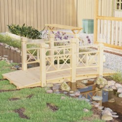 vidaXL Puente de jardín con barandillas madera de abeto 150x67x56cm