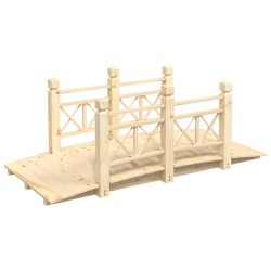 vidaXL Puente de jardín con barandillas madera de abeto 150x67x56cm