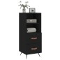 vidaXL Aparador de madera contrachapada negro 34,5x34x90 cm vidaXL Aparador de madera contrachapada negro 34,5x34x90 cm
