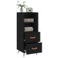 vidaXL Aparador de madera contrachapada negro 34,5x34x90 cm vidaXL Aparador de madera contrachapada negro 34,5x34x90 cm