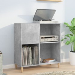 vidaXL Mueble discos madera contrachapada gris hormigón 84,5x38x89 cm