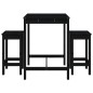 vidaXL Set de mesa y taburetes altos jardín 3 pzas madera pino negro vidaXL Set de mesa y taburetes altos jardín 3 pzas madera pino negro