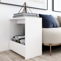 vidaXL Mesa auxiliar de madera contrachapada blanco 50x26x50 cm