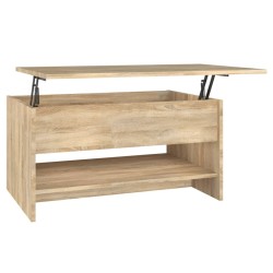vidaXL Mesa de centro madera contrachapada roble Sonoma 80x50x40 cm