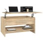 vidaXL Mesa de centro madera contrachapada roble Sonoma 80x50x40 cm vidaXL Mesa de centro madera contrachapada roble Sonoma 80x50x40 cm