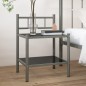 vidaXL Mesita de noche metal y vidrio gris y negro 45x34,5x60,5 cm vidaXL Mesita de noche metal y vidrio gris y negro 45x34,5x60,5 cm