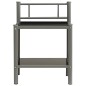 vidaXL Mesita de noche metal y vidrio gris y negro 45x34,5x60,5 cm vidaXL Mesita de noche metal y vidrio gris y negro 45x34,5x60,5 cm
