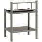 vidaXL Mesita de noche metal y vidrio gris y negro 45x34,5x60,5 cm vidaXL Mesita de noche metal y vidrio gris y negro 45x34,5x60,5 cm