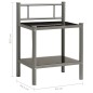 vidaXL Mesita de noche metal y vidrio gris y negro 45x34,5x60,5 cm vidaXL Mesita de noche metal y vidrio gris y negro 45x34,5x60,5 cm