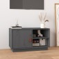 vidaXL Mueble de TV de madera maciza de pino gris 70x34x40 cm vidaXL Mueble de TV de madera maciza de pino gris 70x34x40 cm