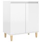 vidaXL Aparador y patas madera contrachapada blanco brillo 60x35x70 cm