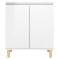 vidaXL Aparador y patas madera contrachapada blanco brillo 60x35x70 cm