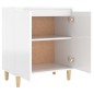 vidaXL Aparador y patas madera contrachapada blanco brillo 60x35x70 cm