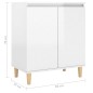 vidaXL Aparador y patas madera contrachapada blanco brillo 60x35x70 cm