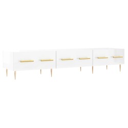 vidaXL Mueble de TV madera de ingeniería blanco brillo 150x36x30 cm