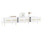 vidaXL Mueble de TV madera de ingeniería blanco brillo 150x36x30 cm vidaXL Mueble de TV madera de ingeniería blanco brillo 150x36x30 cm