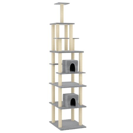 vidaXL Rascador para gatos con postes de sisal gris claro 216 cm