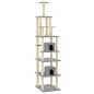 vidaXL Rascador para gatos con postes de sisal gris claro 216 cm