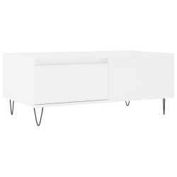 vidaXL Mesa de centro madera contrachapada blanco 90x50x36,5 cm
