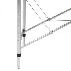 Mesa camilla de masaje de aluminio plegable de tres cuerpos negros