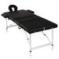 Mesa camilla de masaje de aluminio plegable de tres cuerpos negros Mesa camilla de masaje de aluminio plegable de tres cuerpos negros