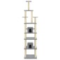 vidaXL Rascador para gatos con postes de sisal gris claro 216 cm