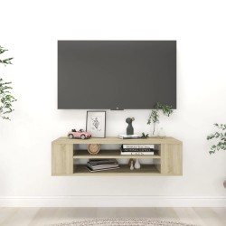vidaXL Mueble de TV colgante contrachapada roble Sonoma 100x30x26,5 cm