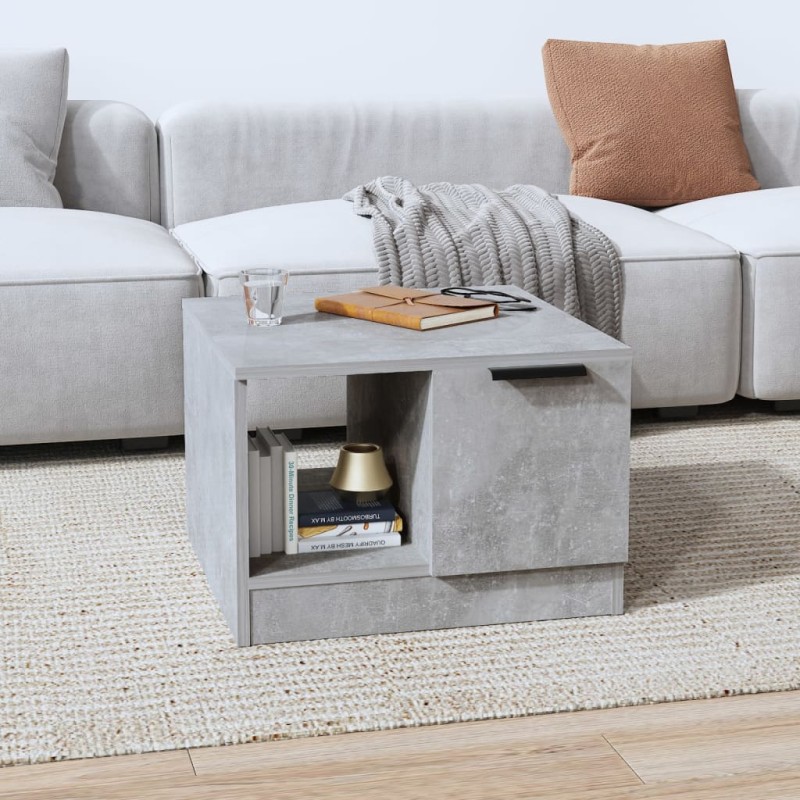 vidaXL Mesa de centro madera contrachapada gris hormigón 50x50x36 cm vidaXL Mesa de centro madera contrachapada gris hormigón 50x50x36 cm