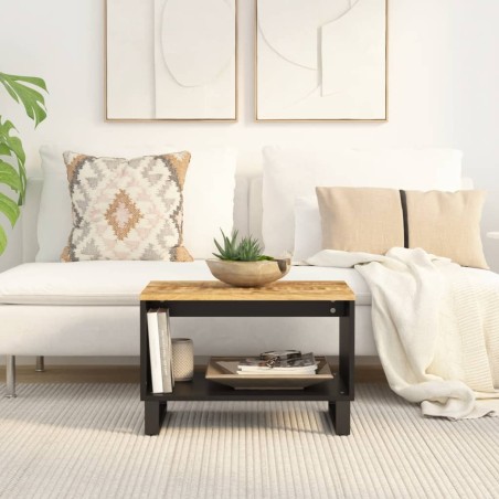 vidaXL Mesa de centro de madera maciza mango 60x50x40 cm