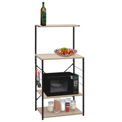 vidaXL Armario microondas madera ingeniería negro roble 60x39,6x123 cm