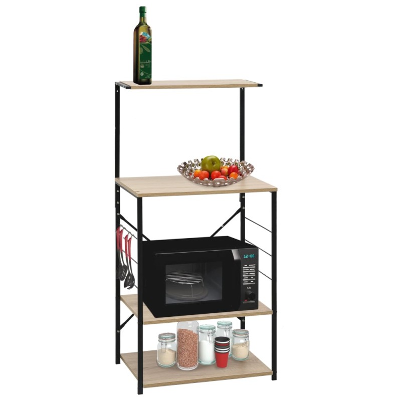 vidaXL Armario microondas madera ingeniería negro roble 60x39,6x123 cm vidaXL Armario microondas madera ingeniería negro roble 60x39,6x123 cm