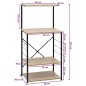vidaXL Armario microondas madera ingeniería negro roble 60x39,6x123 cm vidaXL Armario microondas madera ingeniería negro roble 60x39,6x123 cm