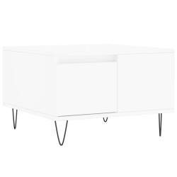 vidaXL Mesa de centro madera contrachapada blanco 55x55x36,5 cm