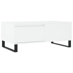 vidaXL Mesa de centro madera contrachapada blanco 90x50x36,5 cm