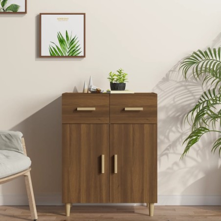 vidaXL Aparador madera contrachapada marrón roble 69,5x34x89 cm