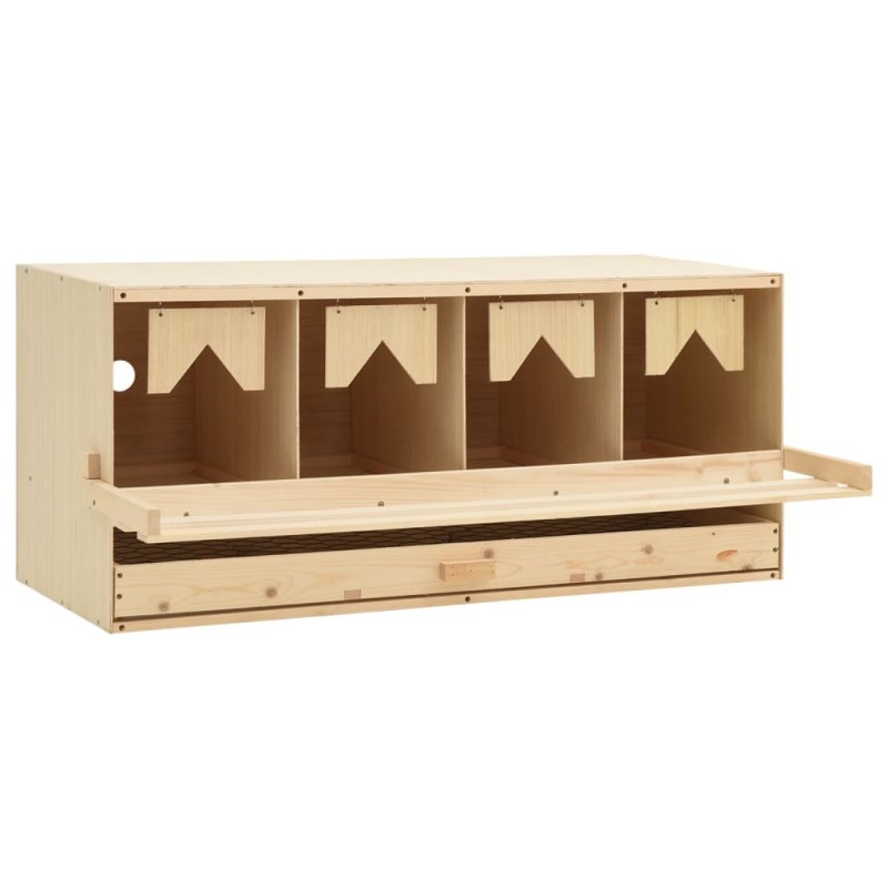 vidaXL Ponedero para gallinas 4 compartimentos madera pino 106x40x45cm