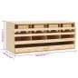 vidaXL Ponedero para gallinas 4 compartimentos madera pino 106x40x45cm