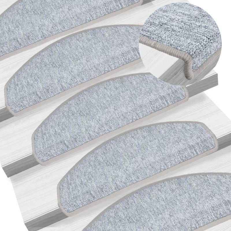 vidaXL Alfombrillas de escalera 10 unidades gris claro 65x24x4 cm vidaXL Alfombrillas de escalera 10 unidades gris claro 65x24x4 cm