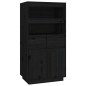 vidaXL Aparador alto de madera maciza de pino negro 60x40x116,5 cm vidaXL Aparador alto de madera maciza de pino negro 60x40x116,5 cm