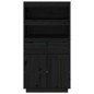 vidaXL Aparador alto de madera maciza de pino negro 60x40x116,5 cm vidaXL Aparador alto de madera maciza de pino negro 60x40x116,5 cm