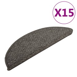 vidaXL Alfombras de peldaños de escalera 15 uds antracita 56x17x3 cm