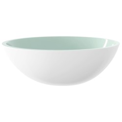 vidaXL Lavabo de vidrio blanco 50x37x14 cm