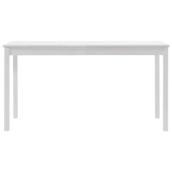 vidaXL Mesa de comedor de madera de pino blanco 140x70x73 cm