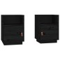 vidaXL Mesitas de noche 2 uds madera maciza de pino negro 40x34x55 cm vidaXL Mesitas de noche 2 uds madera maciza de pino negro 40x34x55 cm