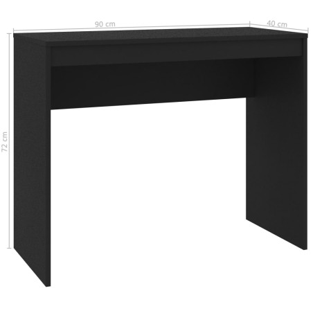 vidaXL Escritorio de madera contrachapada negro 90x40x72 cm