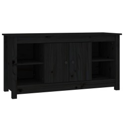 vidaXL Mueble de TV de madera maciza de pino negro 103x36,5x52 cm
