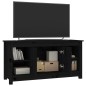vidaXL Mueble de TV de madera maciza de pino negro 103x36,5x52 cm