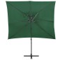 vidaXL Sombrilla voladiza con cubierta doble verde 250x250 cm vidaXL Sombrilla voladiza con cubierta doble verde 250x250 cm