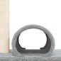 vidaXL Poste rascador para gatos con túnel gris claro 60x34,5x50 cm vidaXL Poste rascador para gatos con túnel gris claro 60x34,5x50 cm
