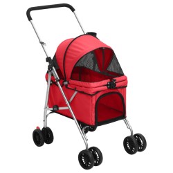 vidaXL Cochecito para perros plegable tela oxford rojo 76x50x100 cm